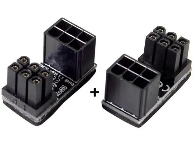 Alt view image 2 of 6 - 180 Degree Angled ATX 6Pin Female to Male GPU Power Adapter for Desktop Graphics Cards