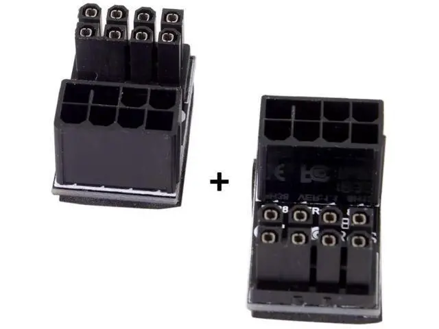 Alt view image 2 of 6 - 180 Degree U-Turn ATX 8Pin Female to Male GPU Power Angled Adapter for Desktop Graphics Cards