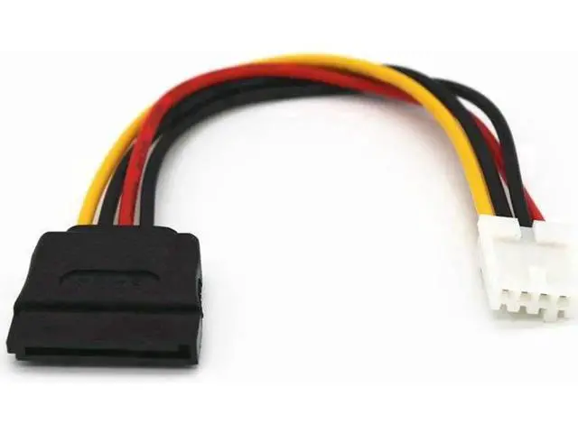 Alt view image 2 of 5 - 4Pin FDD Female to 15Pin SATA Female Power Adapter Cable, 18AWG Cord for ITX PC