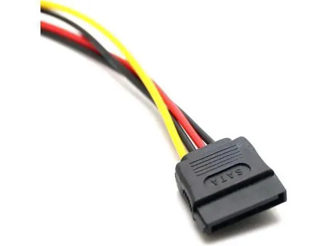 Alt view image 4 of 5 - 4Pin FDD Female to 15Pin SATA Female Power Adapter Cable, 18AWG Cord for ITX PC