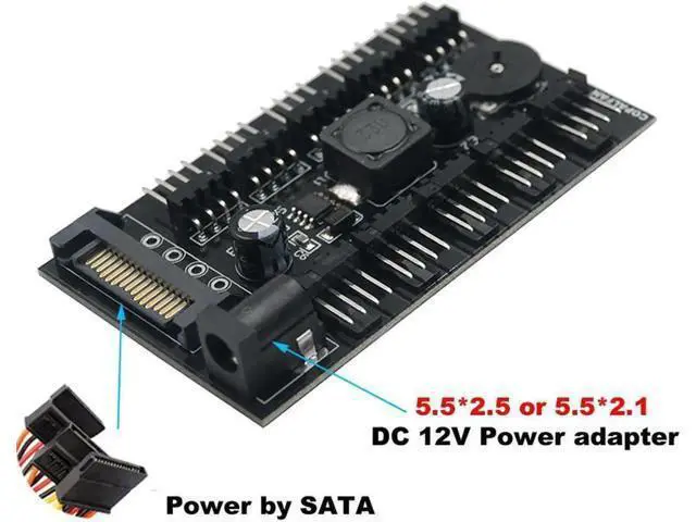 Alt view image 3 of 3 - SATA Powered 10-Port 4-Pin PWM Fan Hub Splitter, Supports 3Pin/4Pin Fans for Radiator Cooling