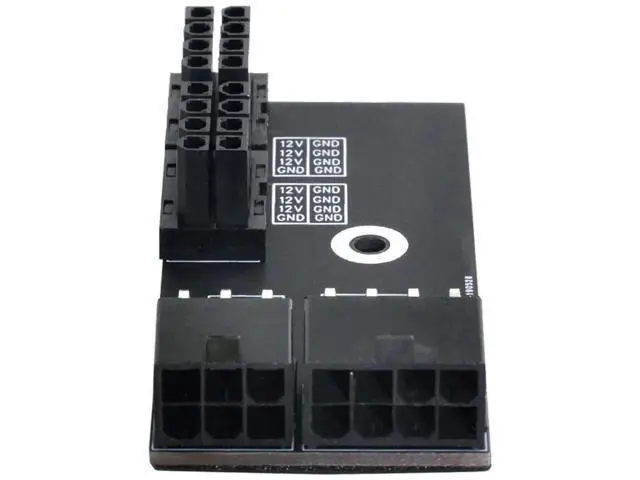 Alt view image 4 of 6 - 180° Right Angle Dual ATX 8Pin Female to 6+8Pin Male GPU Power Adapter, Compatible with RTX 3080 3090 Graphics Cards