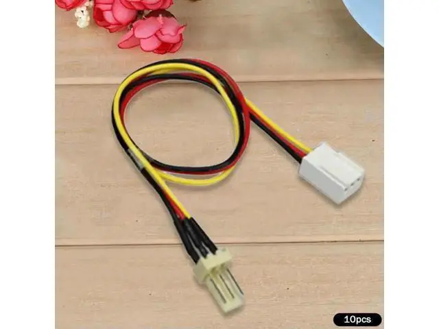 Alt view image 3 of 3 - 10 Pack 26cm 12V 3-Pin Male to Female PC Fan Extension Cables with Speed Resistor for Case Cooling Fans