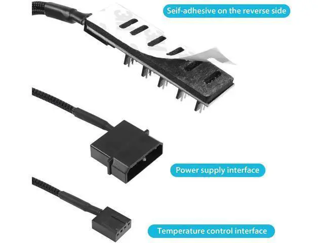 Alt view image 2 of 6 - Sleeved 1 to 5 Way 4 Pin PWM Fan Hub Splitter for PC Cooling Fans