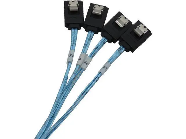 Alt view image 6 of 6 - 1.64ft / 50CM Internal 12G SFF-8643 HD Mini SAS to 4×SATA Breakout Cable, Mini SAS Controller to Quad SATA Hard Drive Backplane Fanout Cord