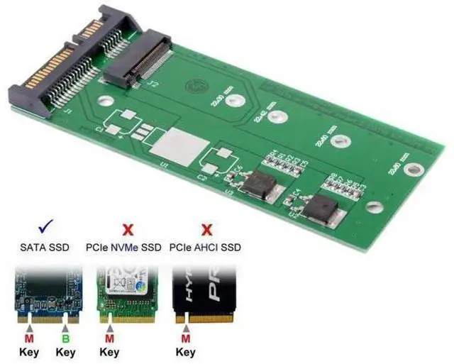 Alt view image 5 of 7 - M.2 NGFF SATA SSD to 2.5" SATA PCB Adapter, Only for SATA M.2, Not NVMe