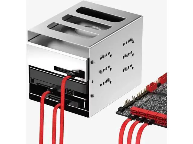 Alt view image 2 of 6 - 18 Inch Red Nylon Braided SATA 3.0 Data Cable, Straight SATA III Cord with Locking Latch for HDD SSD Optical Drives