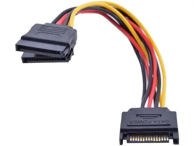 Alt view image 3 of 5 - 1 Pack 7 Inch 15 Pin SATA Power Y Splitter Cable, SATA Male to Dual Female Power Extension Cord for HDD & SSD