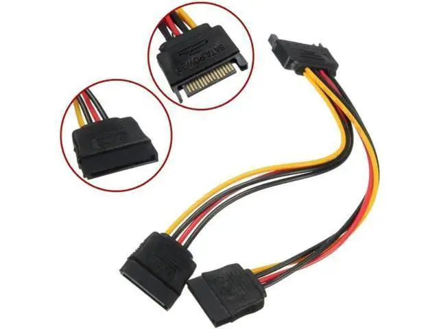 Alt view image 2 of 5 - 1 Pack 7 Inch 15 Pin SATA Power Y Splitter Cable, SATA Male to Dual Female Power Extension Cord for HDD & SSD