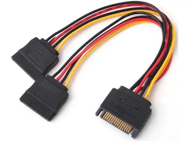 Alt view image 5 of 5 - 1 Pack 7 Inch 15 Pin SATA Power Y Splitter Cable, SATA Male to Dual Female Power Extension Cord for HDD & SSD