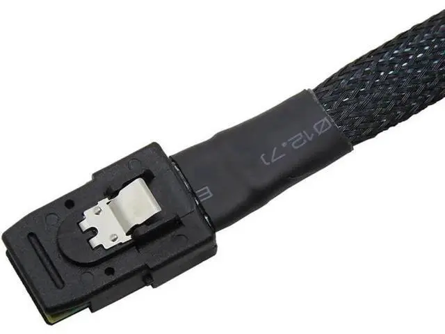 Alt view image 3 of 4 - 3.3ft Internal SFF-8087 Mini SAS to 4 Right Angle SATA Forward Breakout Cable, Mini SAS Controller to Quad SATA Hard Drive Backplane Cord