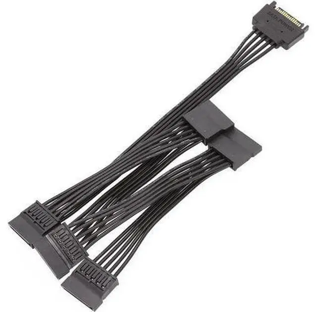 Main image of 24-inch (60CM) 15Pin SATA Power Splitter Cable, 1 Male to 5 Female SATA Power Extension Cord for HDD & SSD