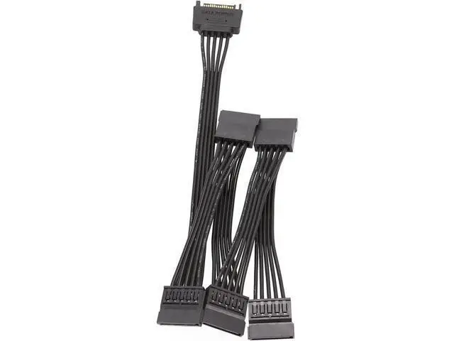 Alt view image 5 of 6 - 24-inch (60CM) 15Pin SATA Power Splitter Cable, 1 Male to 5 Female SATA Power Extension Cord for HDD & SSD