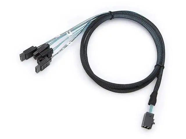 Alt view image 5 of 7 - 0.5M/1.6FT Internal HD Mini SAS SFF-8643 to 4 SATA Cable, SFF8643 Host to Quad SATA Hard Drive Converter Cord