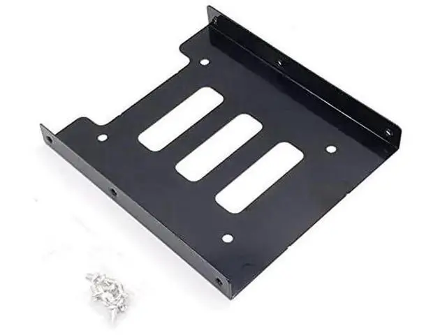 Alt view image 3 of 6 - Yellow 2.5" to 3.5" Metal HDD Mount Bracket with IDE 4P to SATA 15P Power Cable & SATA 3.0 Cord for Desktop & Server SSD/HDD