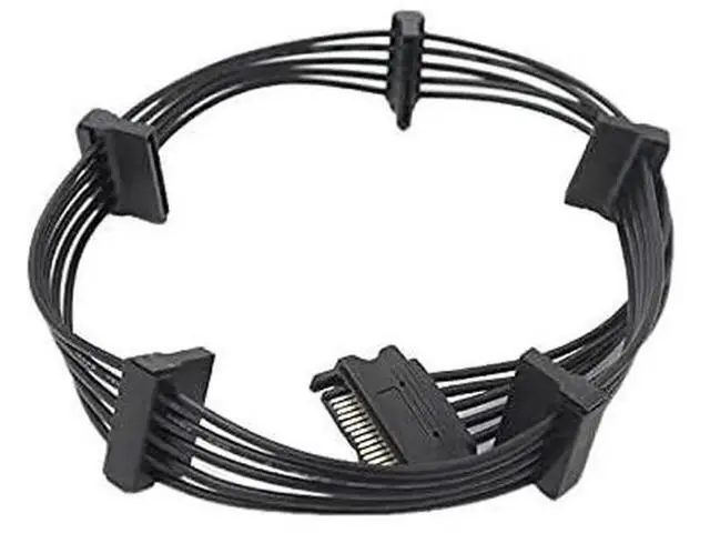 Alt view image 2 of 5 - 2 Pack 21 Inches 15Pin SATA to 5-Port SATA Power Splitter Extension Cable for Storage Drives