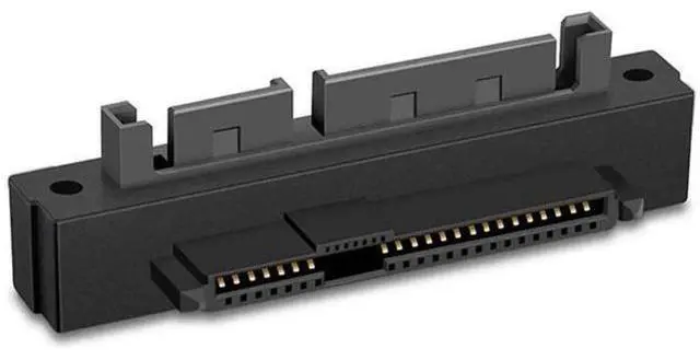 Main image of 1PCS SFF-8482 SAS Female to Right Angle SATA 22Pin Male Adapter, 90-Degree Bent SATA Connector Converter for Motherboard Storage Wiring