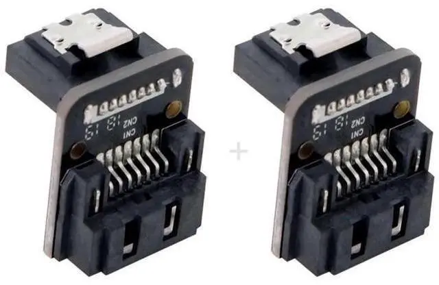 Main image of 90 Degree Right Angle SATA 7Pin Female to Male Adapter, 6Gbps SATA III Signal Converter for Desktop Motherboard, SSD & HDD