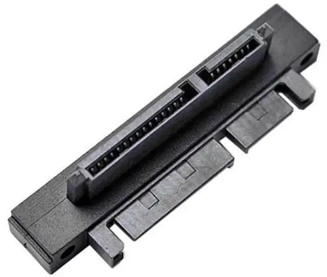 Main image of 90 Degree Down Angled SATA 22Pin Male to Female Extension Adapter, 7+15 SATA Right Angle Connector
