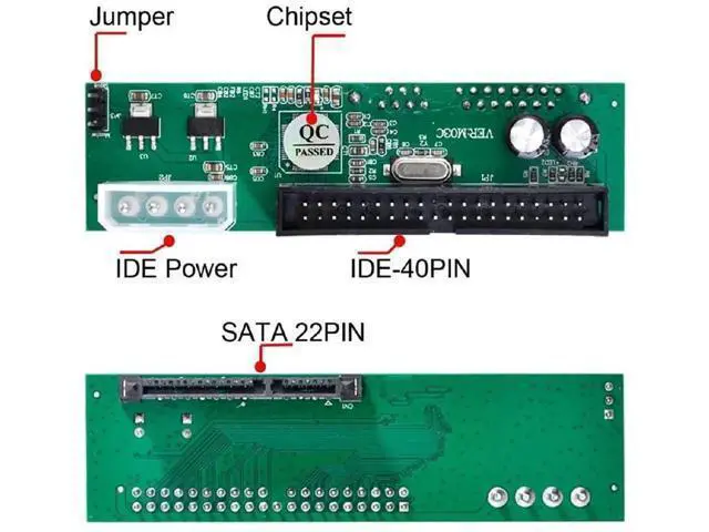 Alt view image 4 of 7 - SATA HDD to 40Pin IDE/PATA Desktop Motherboard Converter PCB Adapter, Compatible with 2.5" & 3.5" SATA SSD/HDD