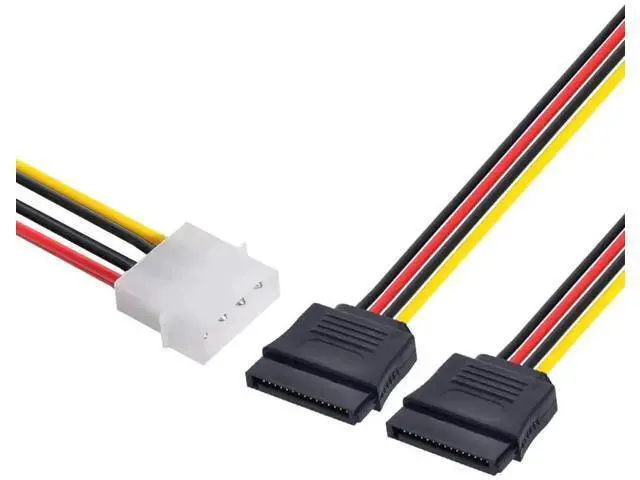 Alt view image 3 of 7 - 15cm IDE 4Pin to Dual 15Pin SATA Power Y Splitter Cable, 1-to-2 SATA Power Extension Cord for HDD & SSD