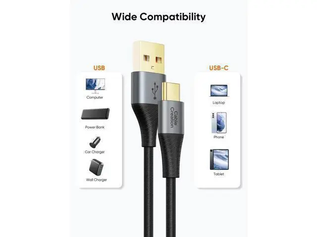 Alt view image 4 of 7 - 0.2m Braided Short USB to USB-C Cable, 0.8ft Charging Cord Compatible with Car CarPlay, Galaxy Series, MacBook, iPad mini 6 & iPad Pro 2020