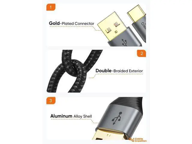Alt view image 5 of 7 - 0.2m Braided Short USB to USB-C Cable, 0.8ft Charging Cord Compatible with Car CarPlay, Galaxy Series, MacBook, iPad mini 6 & iPad Pro 2020