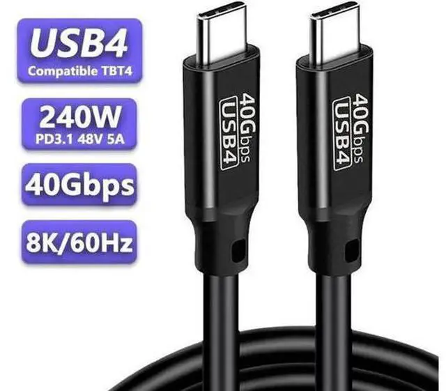 Main image of 40Gbps USB4 Cable with 8K Video and 240W Charging - Compatible with USB4, Thunderbolt 3/4 Cable and all USB-C devices 5 Feet