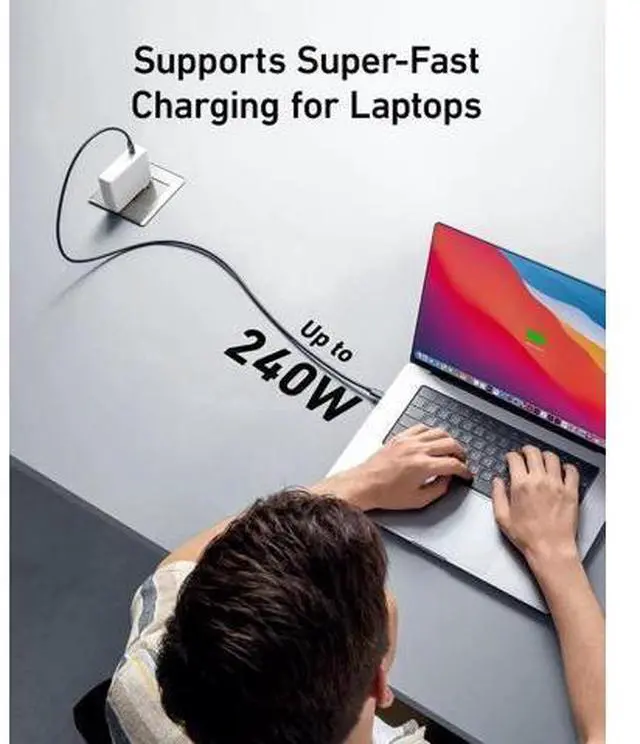 Alt view image 3 of 7 - 40Gbps USB4 Cable with 8K Video and 240W Charging - Compatible with USB4, Thunderbolt 3/4 Cable and all USB-C devices 5 Feet