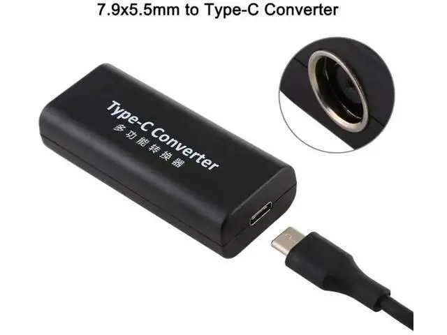 Alt view image 5 of 5 - 15cm DC 7.9×5.5mm Female to USB-C Female Power Conversion Adapter Cable