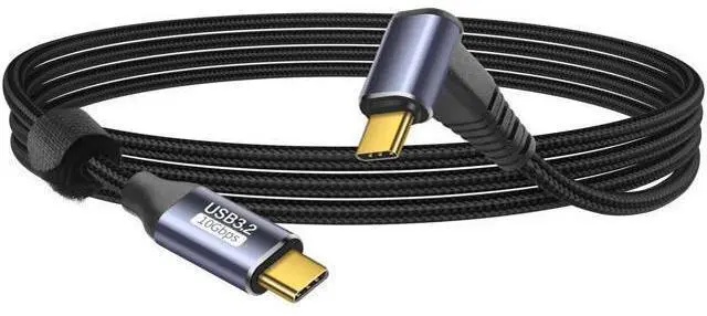 Main image of 90 Degree Right Angle USB-C to USB-C Cable 1M/3.3FT, USB3.1 Gen2 10Gbps Data, 4K@60Hz Video & 100W PD Fast Charging Cord