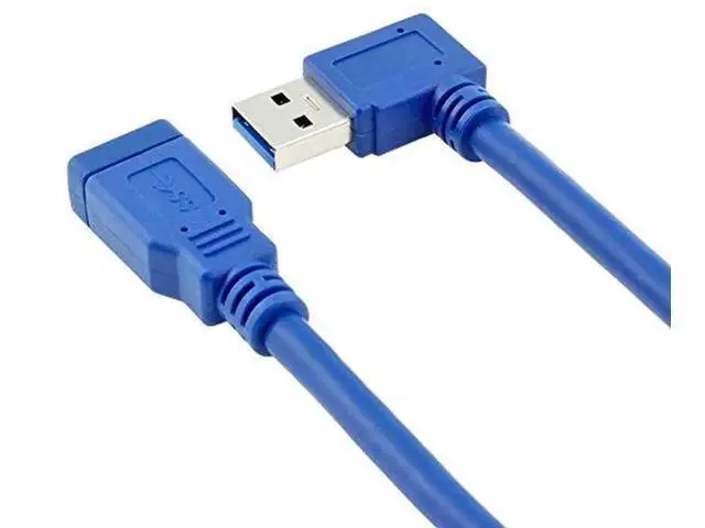 Alt view image 2 of 6 - 90-Degree USB-A 3.0 Extension Cable 2-Pack, 1 Left & 1 Right Angle Male to Female, 30cm (1ft) Blue, SuperSpeed 5Gbps Data Transfer & Charging Cord