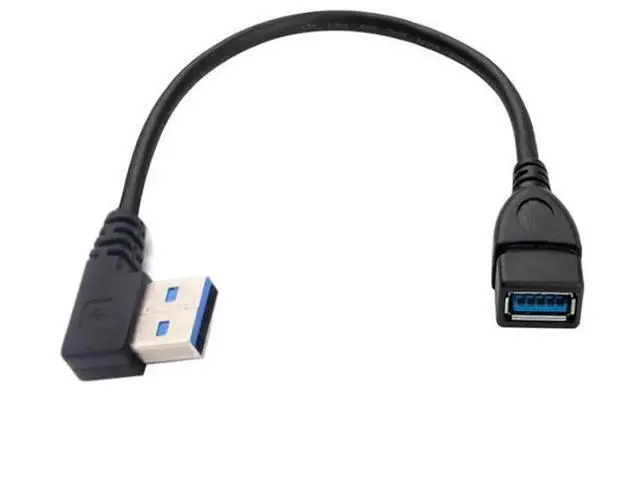 Alt view image 2 of 2 - 2 Pack 10in/25cm 90 Degree Flat USB 3.0 Extension Cable, Left & Right Angle Type A Male to Female Cord, 5Gbps for Laptop, Flash Drive, Mouse, Hard Drive
