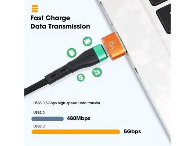 Alt view image 7 of 7 - 3 Pack USB-C to USB Adapter, Type-C Male to USB-A Female Converter, Fast Transfer Connector for Phones & Laptops