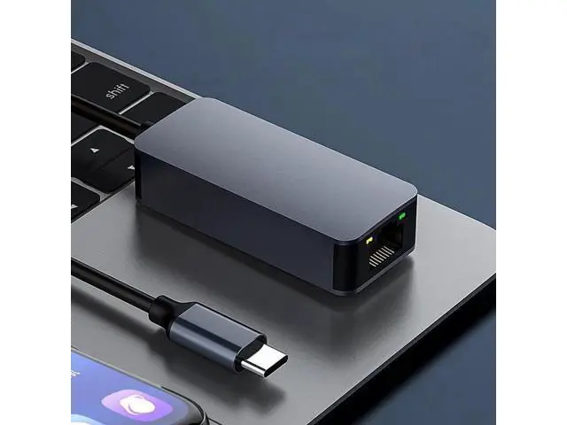 Alt view image 2 of 6 - USB C to 2.5G Ethernet Adapter, USB 3.0 Type C to 2.5G RJ45 LAN Network Converter, 2.5Gbps High Speed, Compatible with Mac OS, Windows, Linux, Backward Compatible with 2500/1000/100Mbps