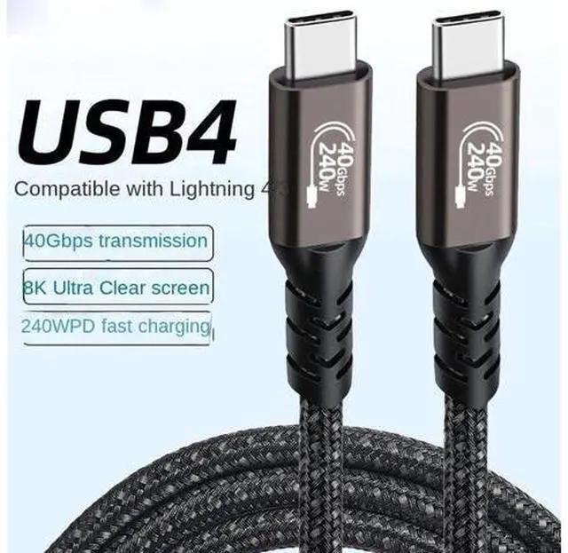 Main image of 1.5FT Braided USB4 C to C Cable, 40Gbps 240W Fast Charging & 8K UHD Display Cord for Samsung S23/S22/S21/S20 Ultra, Note 20, Laptop, Hub, Docking