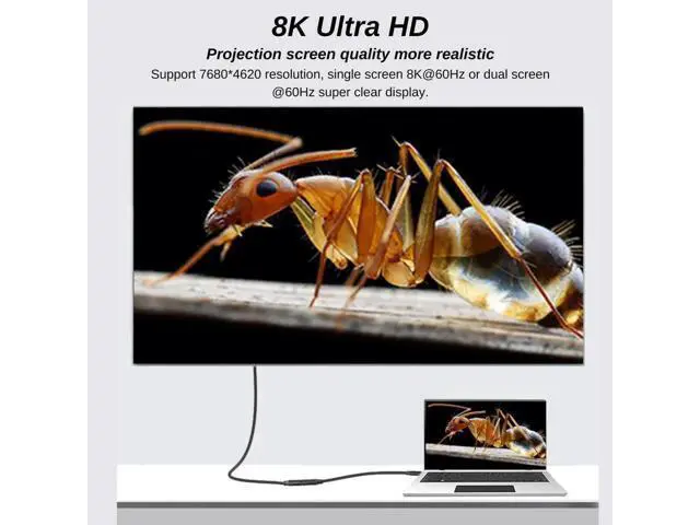 Alt view image 4 of 6 - 1.5FT Braided USB4 C to C Cable, 40Gbps 240W Fast Charging & 8K UHD Display Cord for Samsung S23/S22/S21/S20 Ultra, Note 20, Laptop, Hub, Docking