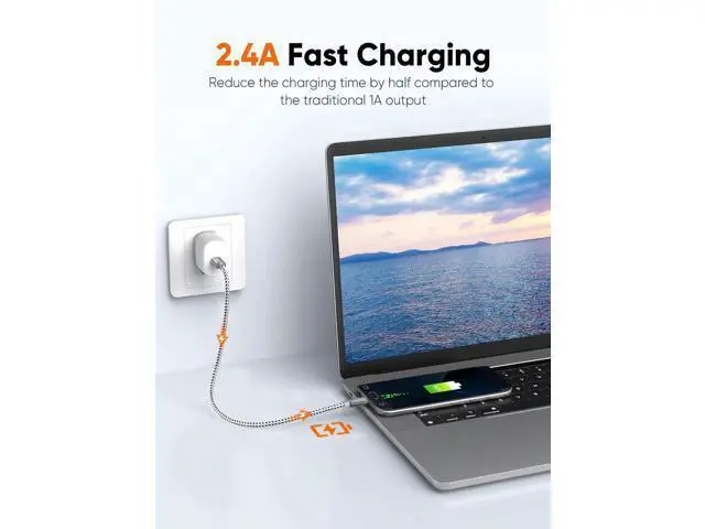 Alt view image 6 of 7 - 0.2M/0.65FT Braided USB-C to Micro USB OTG Cable, 480Mbps Short Cord for Chargers, Phones & Laptops