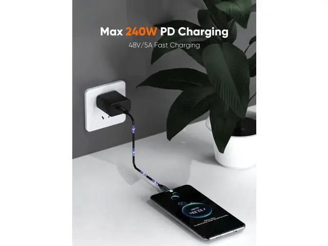 Alt view image 3 of 7 - 3.3FT USB4 Thunderbolt 4 Cable, 40Gbps Data, 240W Charging, 8K@60Hz Video, USB-C Cable Compatible with Thunderbolt 3/4