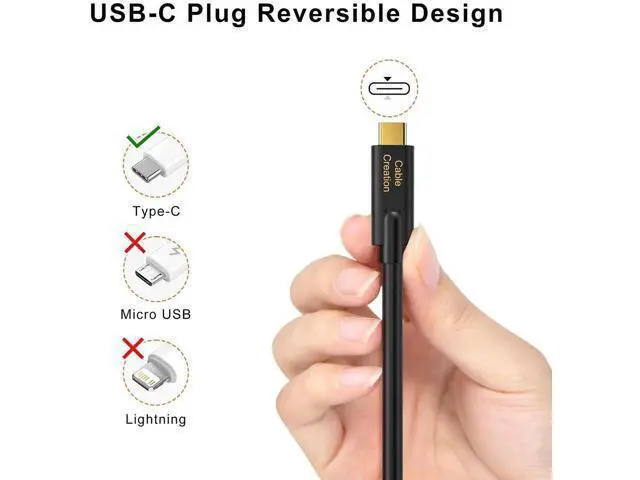 Alt view image 7 of 7 - 1FT Short USB-C Cable, 100W PD Charging 10Gbps USB 3.1 Gen 2 Cord, Compatible with iPhone 15/16, Android, Laptop, Switch, SSD, Power Bank
