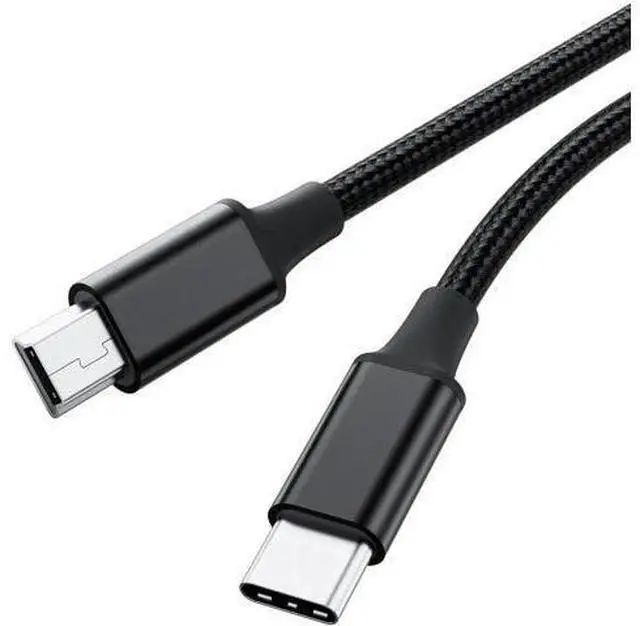 Main image of 5FT Braided USB-C to Mini USB Cable, 480Mbps OTG Charging Cord for Camera, PS3 Controller, Dash Cam, Ti-84 Plus