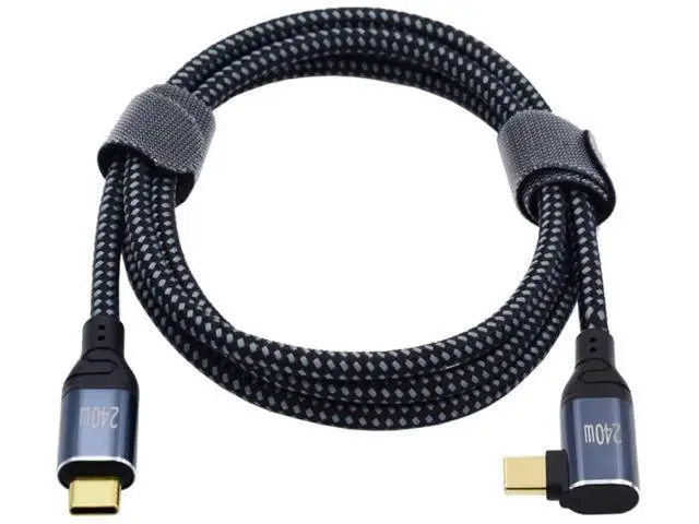 Alt view image 4 of 6 - 1.0M Right-Angle 90° USB-C to USB-C 240W PD Cable | 48V 5A Max, USB2.0 480Mbps Data for Laptops & Smartphones