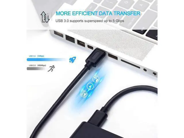Alt view image 3 of 7 - USB 3.0 A to A Male Cable, USB to USB Cable 6.6ft USB Male to Male Cable Double End USB Cord with Gold-Plated Connector for Hard Drive Enclosures, DVD Player, Laptop Cooler 6.6 ft.