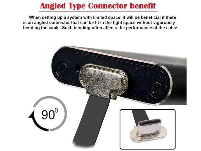 Alt view image 6 of 7 - Dual-Angled Ultra Slim Flat USB-C to USB-C Cable | USB2.0 & 65W PD Fast Charging Cord for Laptop, Tablet & Smartphone