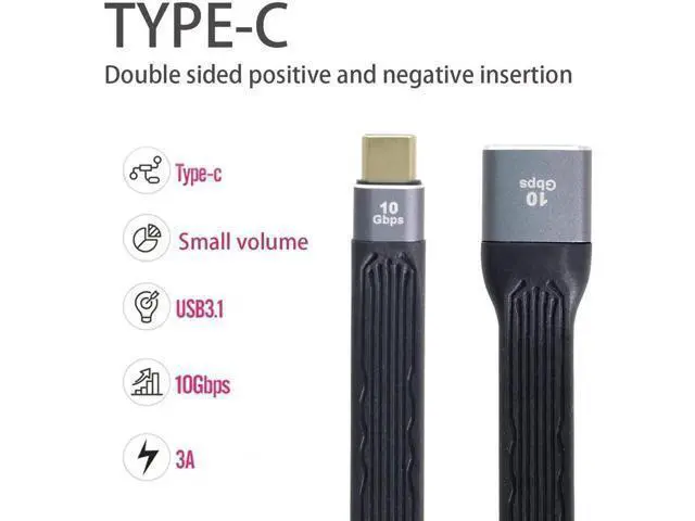 Alt view image 3 of 7 - 13cm FPC Flat USB3.1 Type-C Male Host to USB3.0 Type-A Female OTG Cable | Slim Low Profile Data Cord for Phones & Laptops