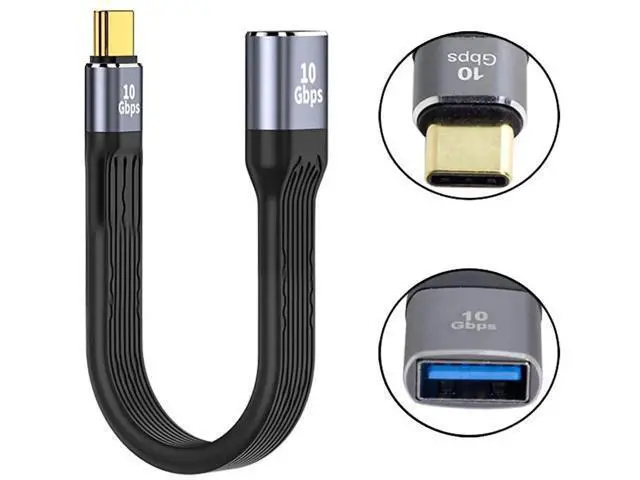 Alt view image 5 of 7 - 13cm FPC Flat USB3.1 Type-C Male Host to USB3.0 Type-A Female OTG Cable | Slim Low Profile Data Cord for Phones & Laptops