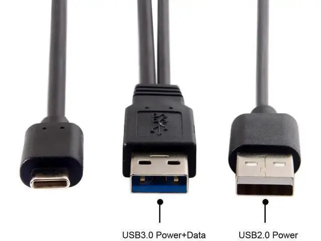 Alt view image 3 of 7 - 60cm Type-C to Dual USB-A Y Splitter Cable | USB3.0+USB2.0 Combo for External HDD & Laptops