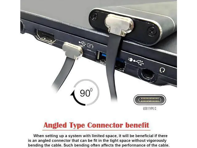 Alt view image 5 of 7 - 15cm Angled Ultra Slim Flat USB-C to USB-C Cable | USB2.0 65W PD Fast Charging Cord for Laptop, Tablet & Phone