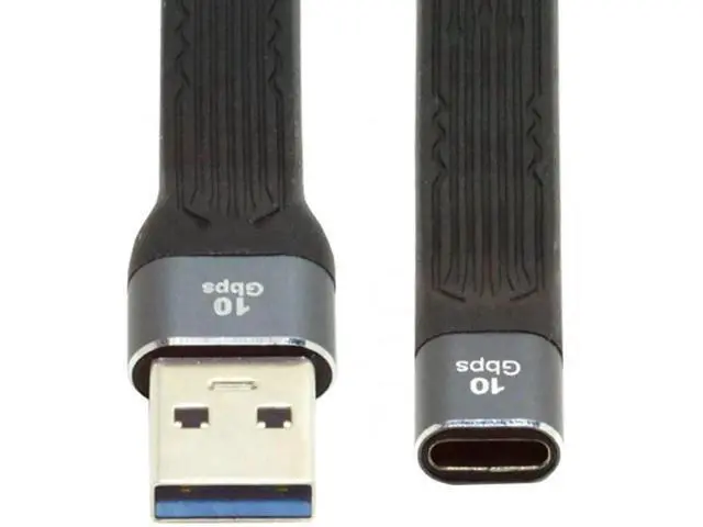 Alt view image 7 of 7 - 13cm Flat Slim FPC Cable, USB 3.1 Type C Female to USB 3.0 Type A Male, 10Gbps Data Transfer for Laptop Phone