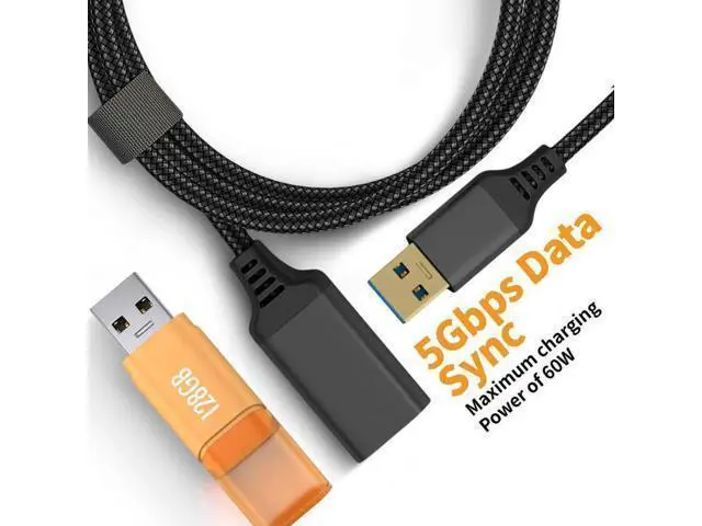 Alt view image 2 of 7 - USB 3.0 Extension Cable Type A Male to Female Extension Cord, High Data Transfer Compatible with USB Keyboard, Mouse, Flash Drive, Hard Drive 3.3 ft.